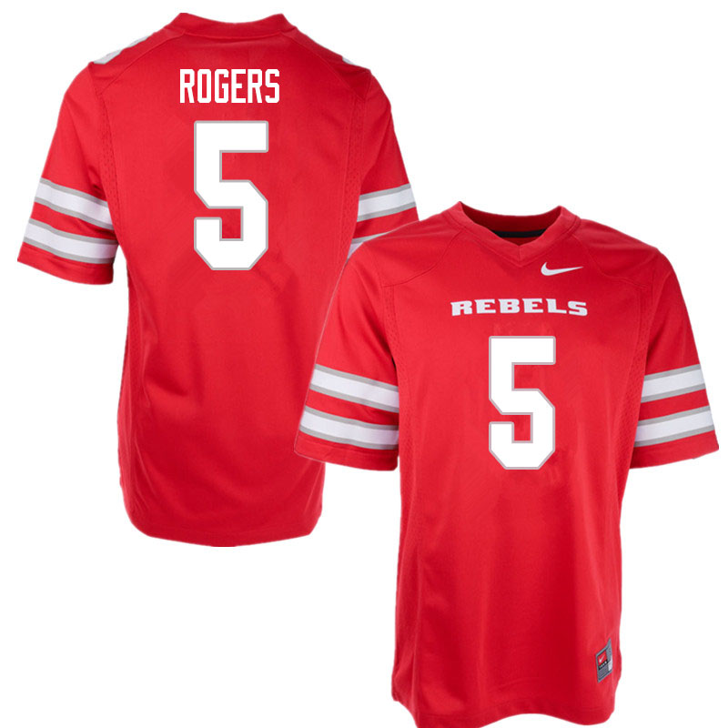 Men #5 Justin Rogers UNLV Rebels College Football Jerseys Sale-Red